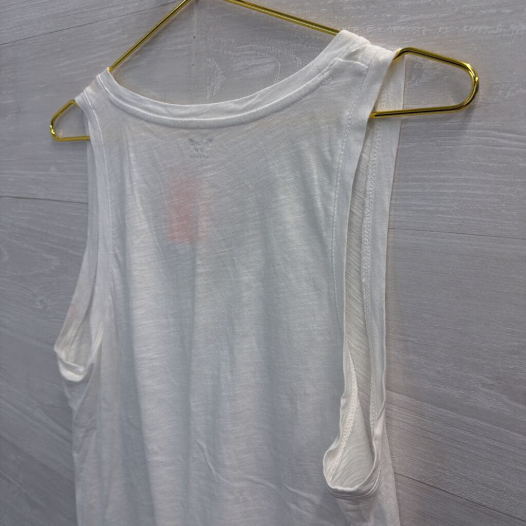 Madewell White V Neck Tank Top Medium