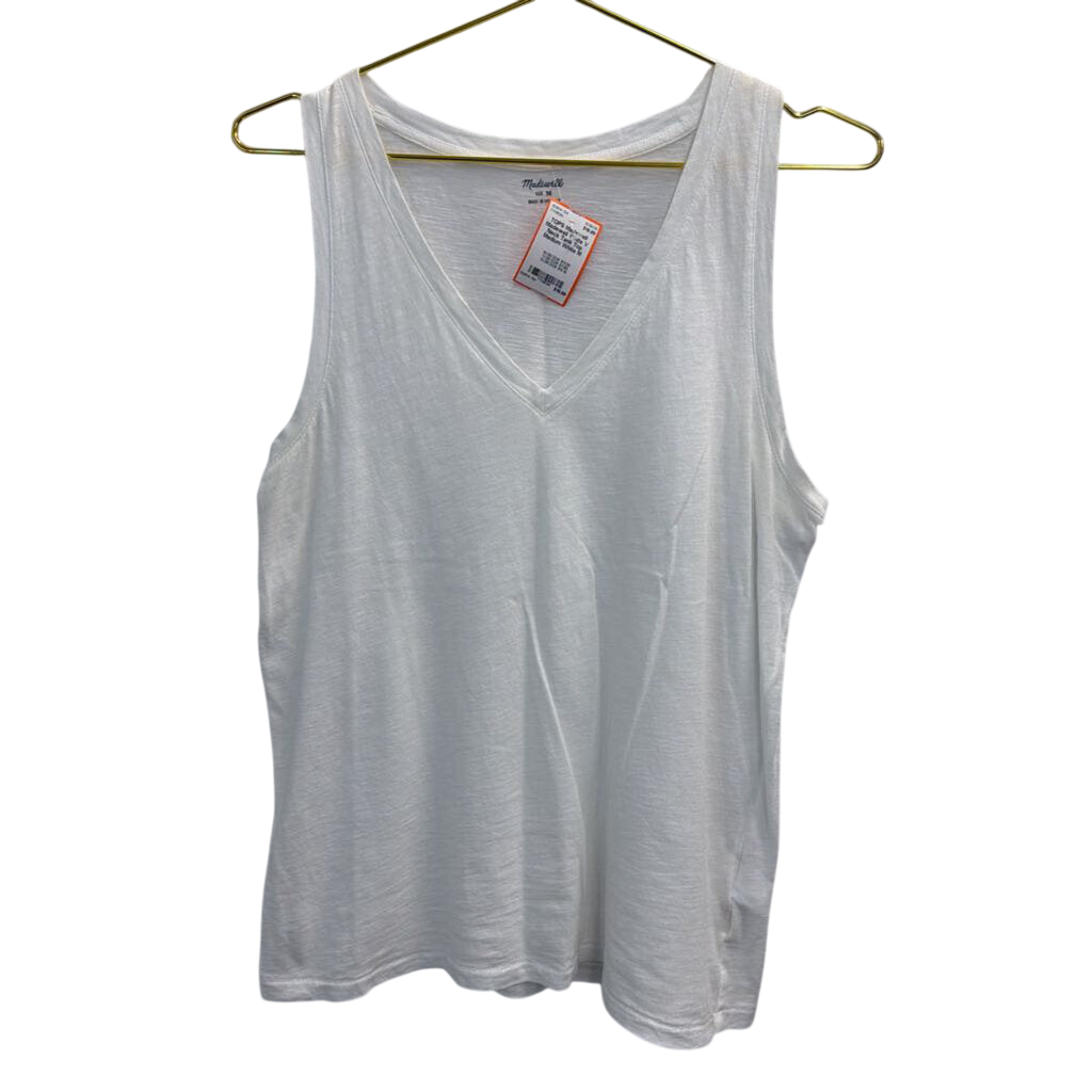 Madewell White V Neck Tank Top Medium