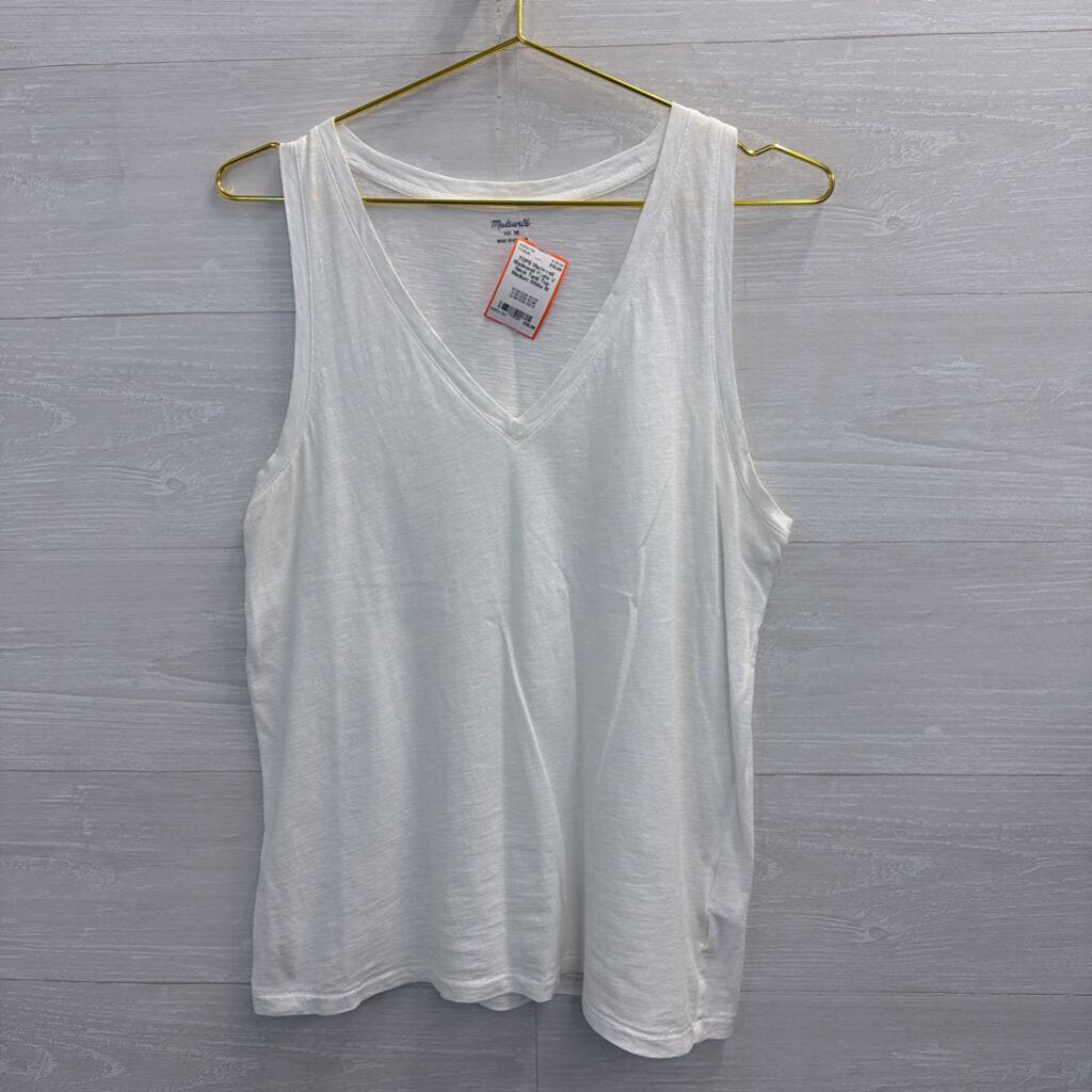 Madewell White V Neck Tank Top Medium