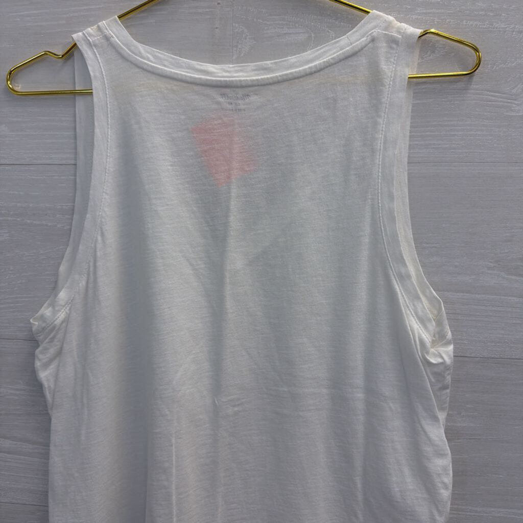 Madewell White V Neck Tank Top Medium
