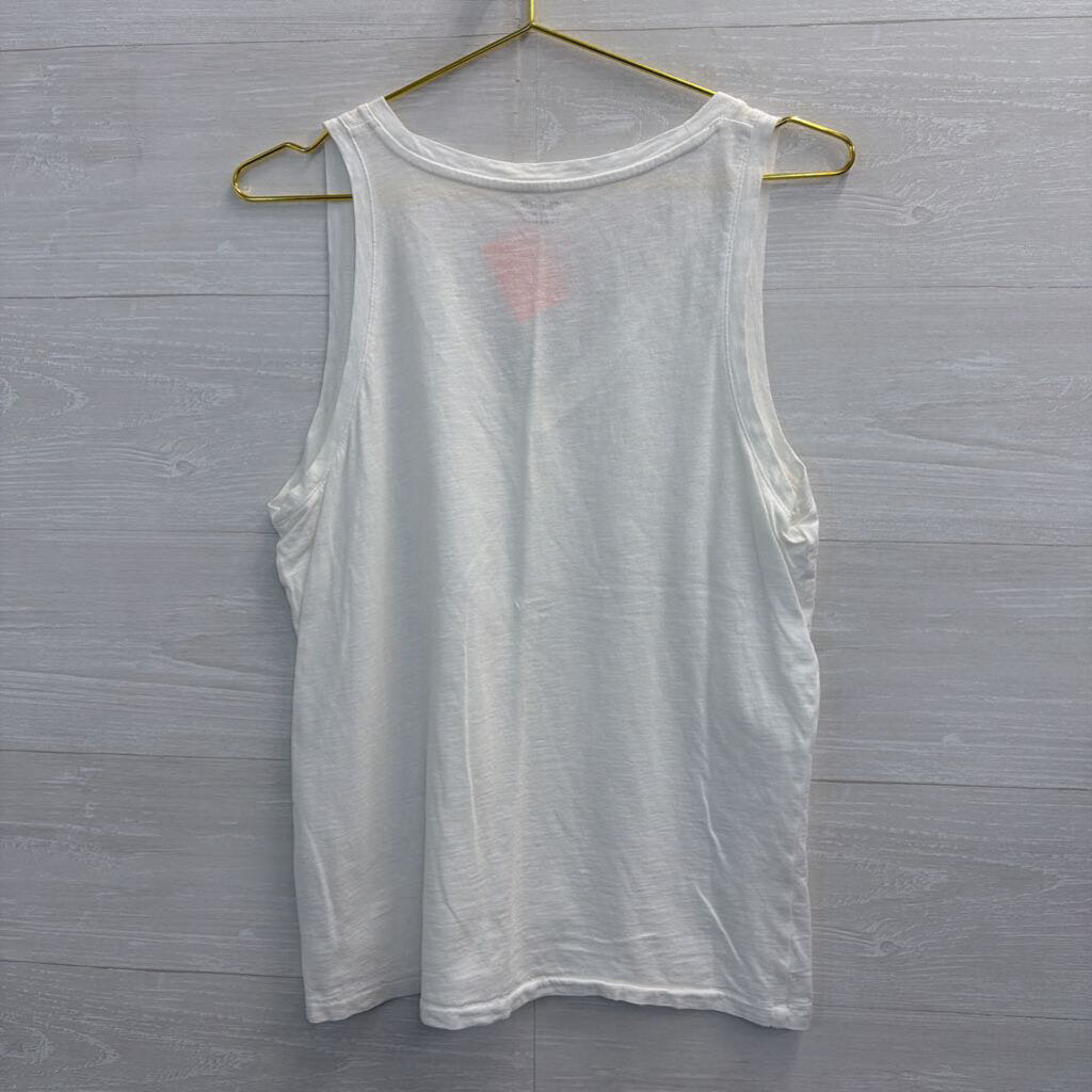 Madewell White V Neck Tank Top Medium