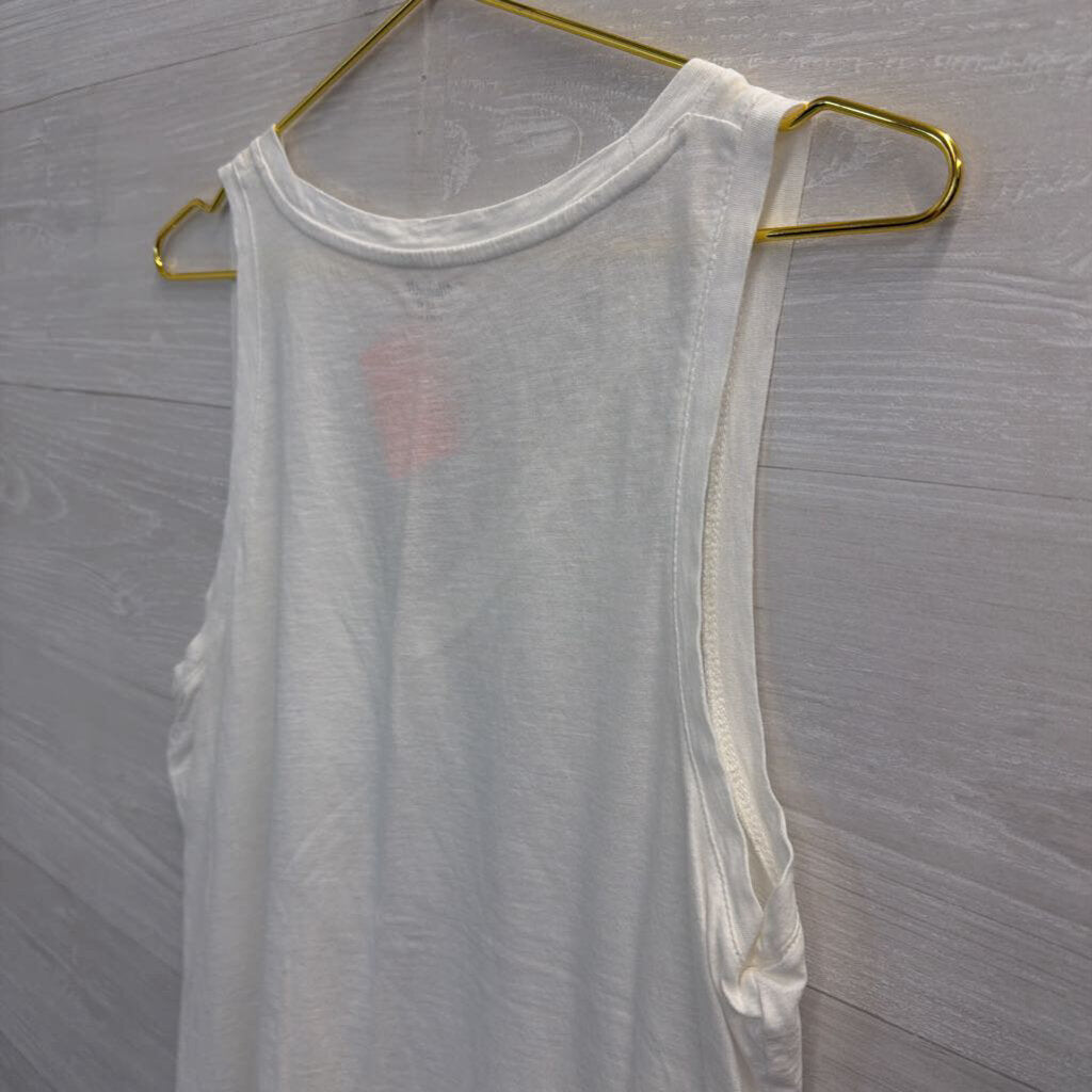 Madewell White V Neck Tank Top Medium