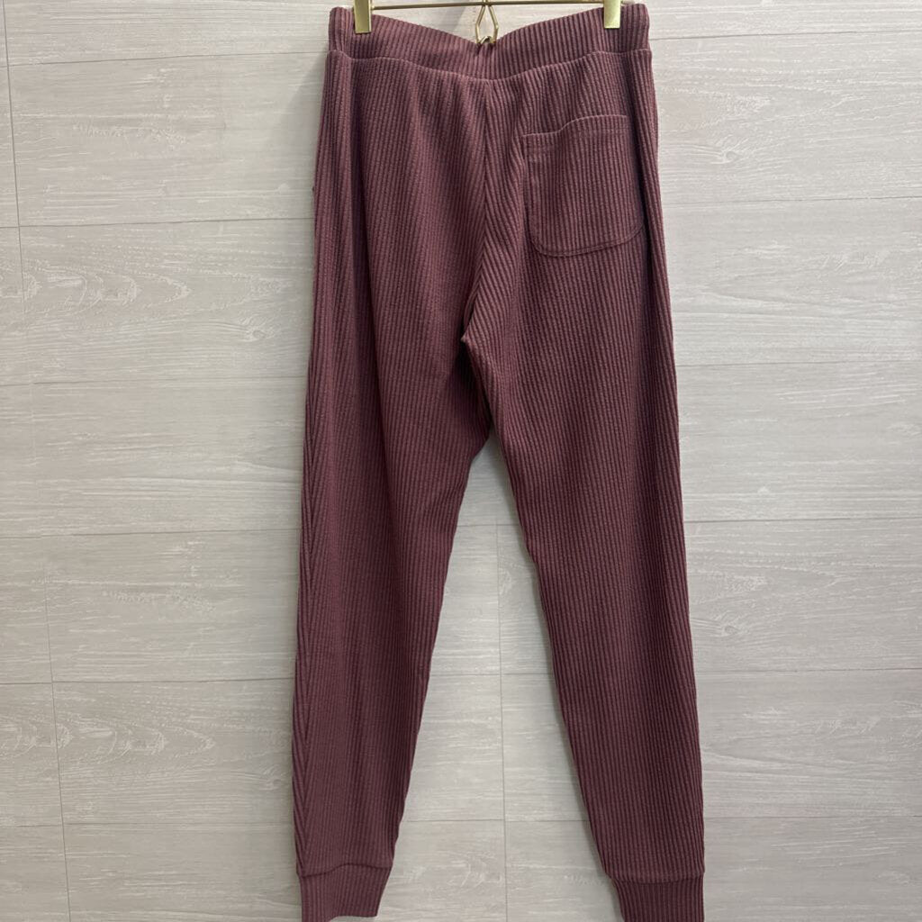 Alo Purple Ribbed Pull On Jogger Lounge Pants Small