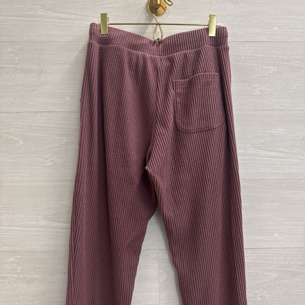 Alo Purple Ribbed Pull On Jogger Lounge Pants Small
