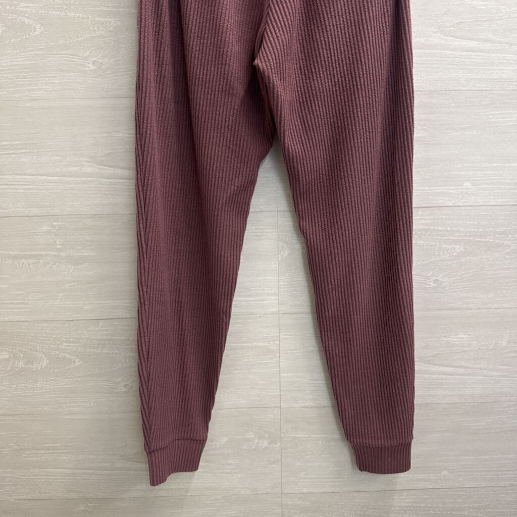Alo Purple Ribbed Pull On Jogger Lounge Pants Small