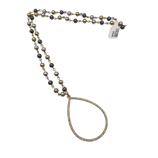 Gold/ Multi Beaded Pendant Necklace