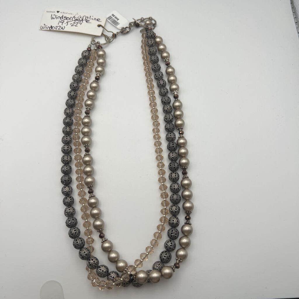 Anne Vaughan Silver Layered Strand Necklace