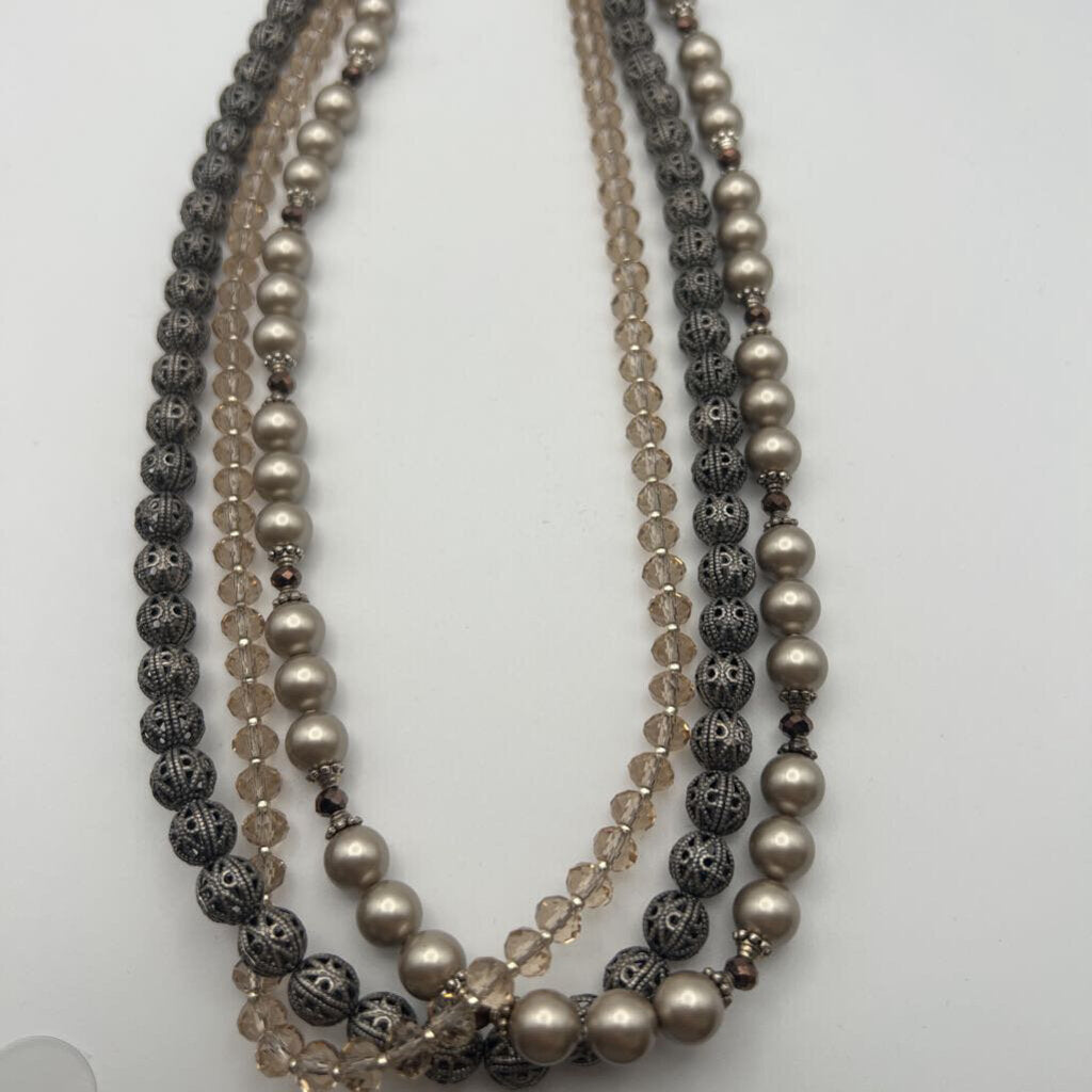 Anne Vaughan Silver Layered Strand Necklace