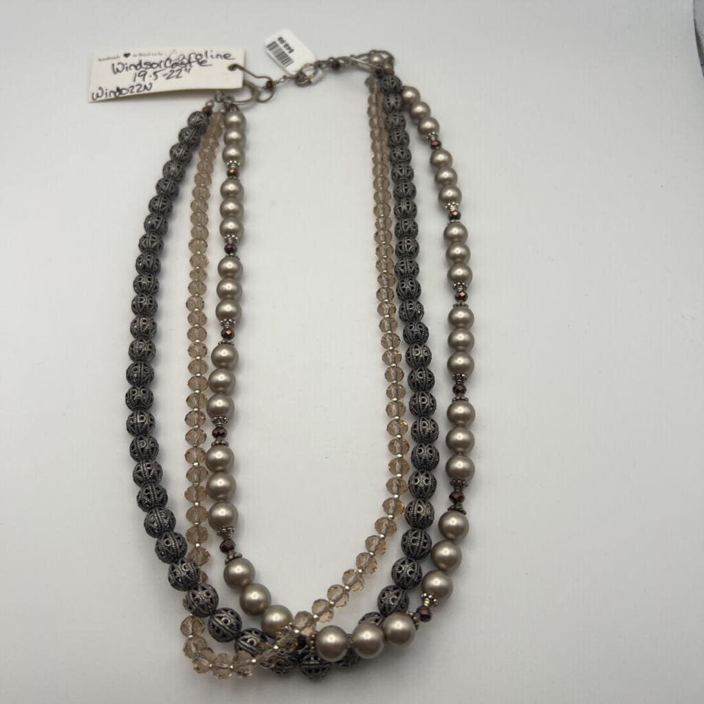 Anne Vaughan Silver Layered Strand Necklace