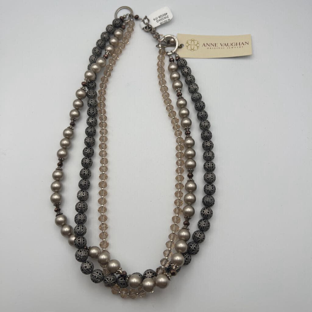 Anne Vaughan Silver Layered Strand Necklace