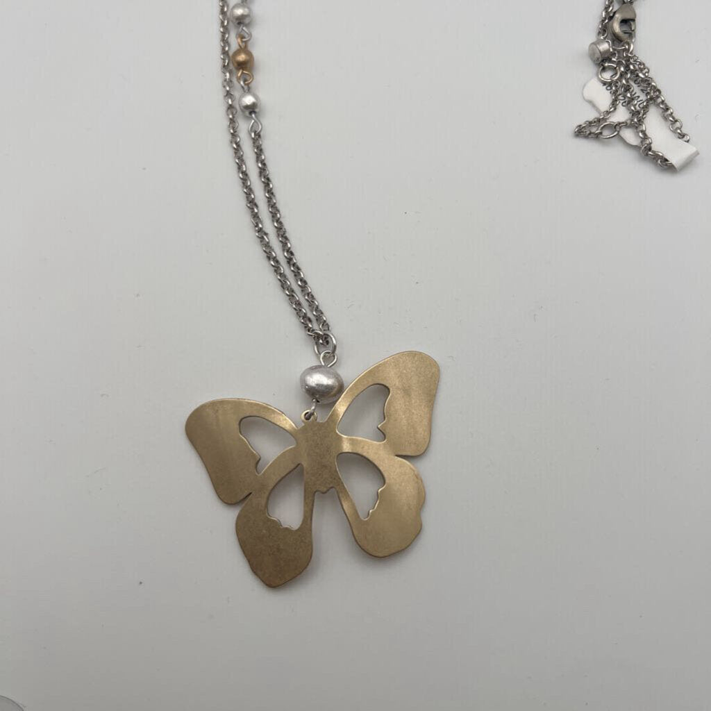 Silver Butterfly Pendant Necklace