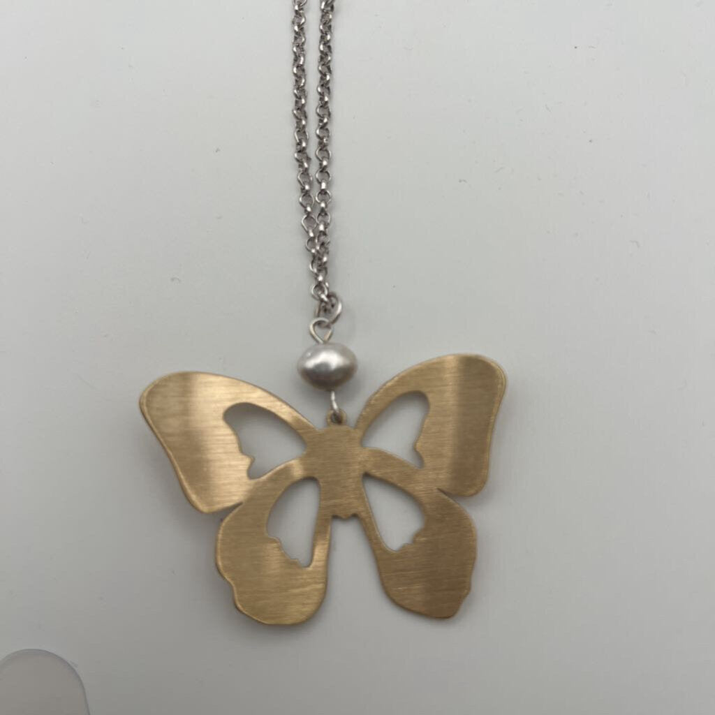 Silver Butterfly Pendant Necklace