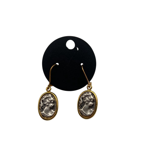 Gold/ Silver Cameo Earrings