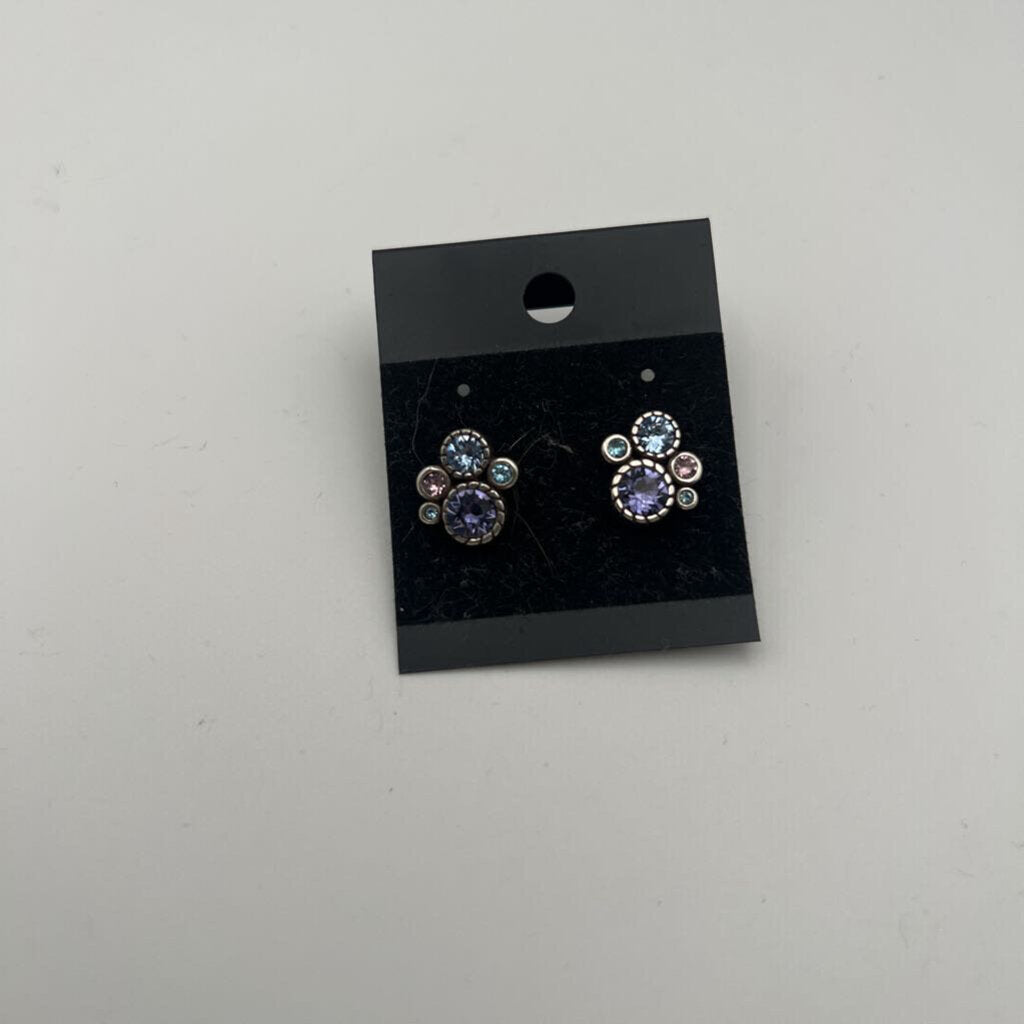 Brighton SIlver/ Multi Stone Stud Earrings