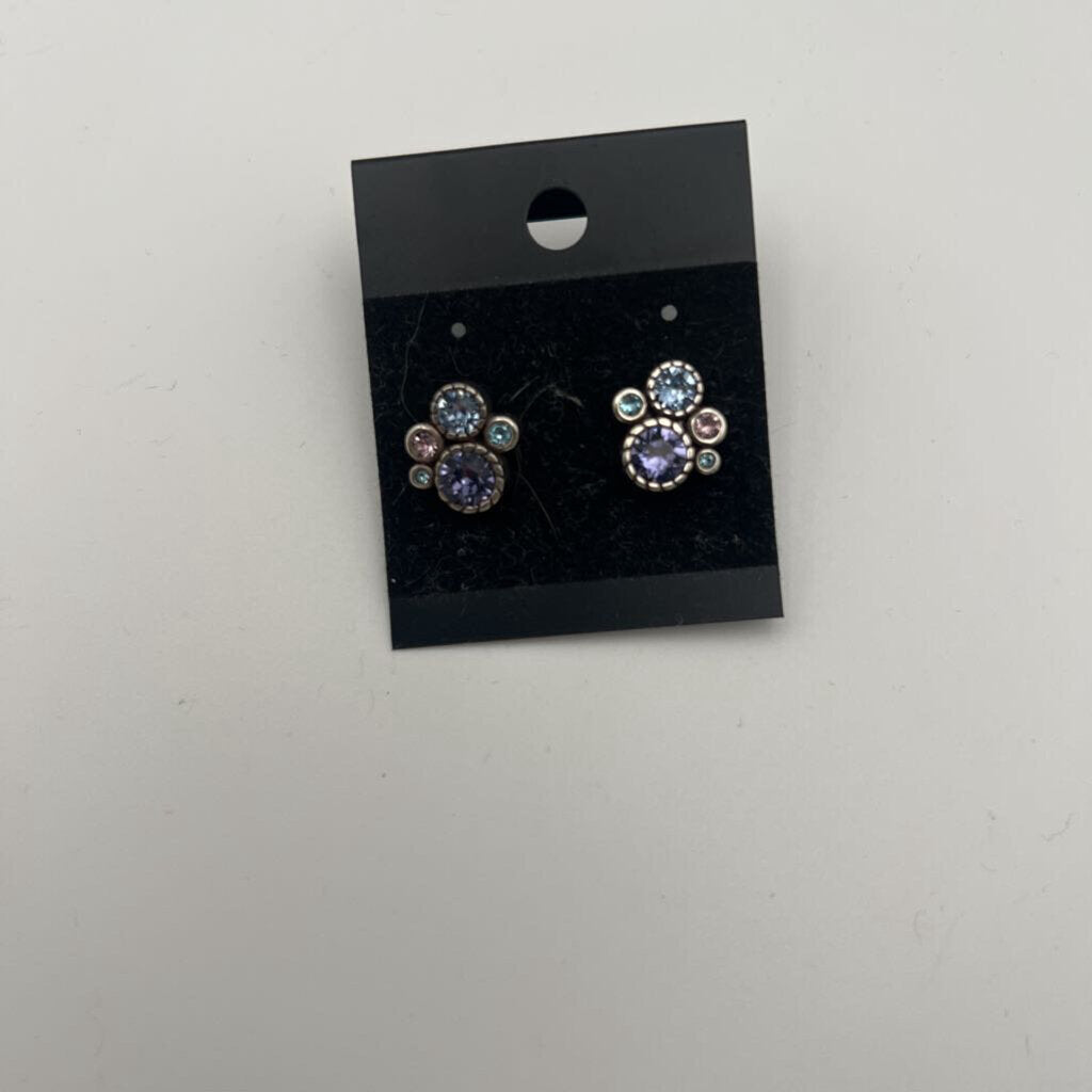 Brighton SIlver/ Multi Stone Stud Earrings