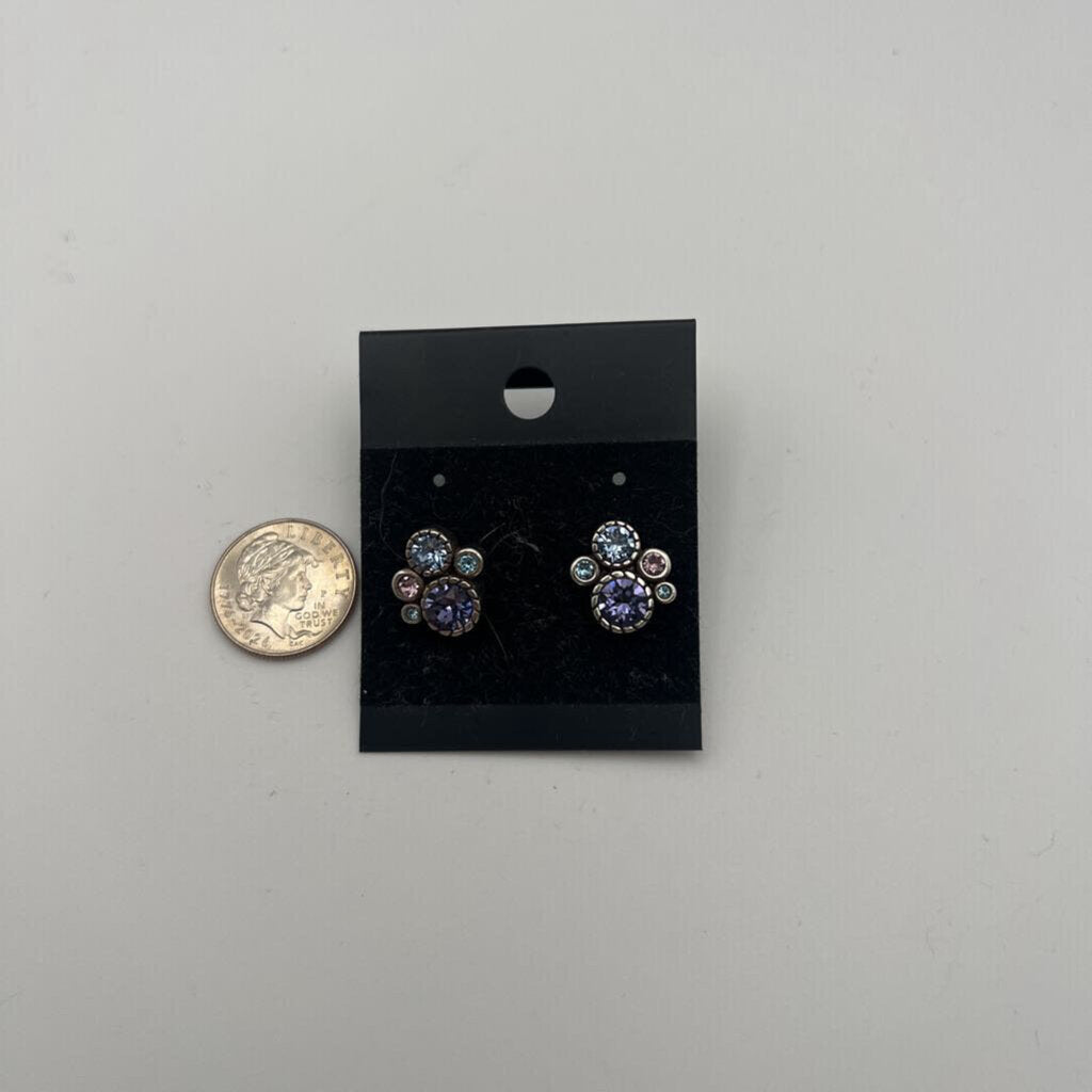 Brighton SIlver/ Multi Stone Stud Earrings