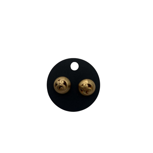 Gold Swirl Stud Earrings