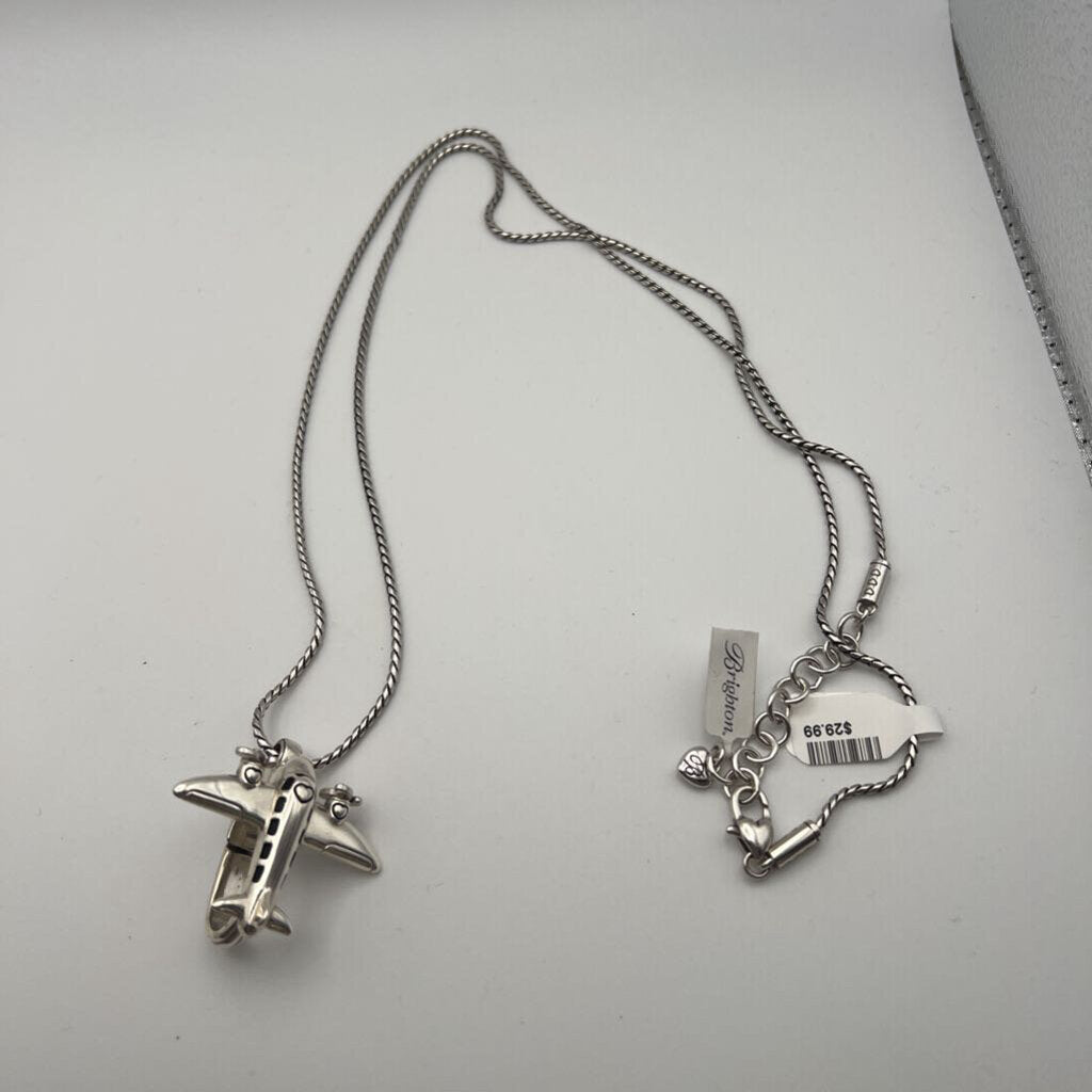 Brighton Silver Aviation Clip Necklace