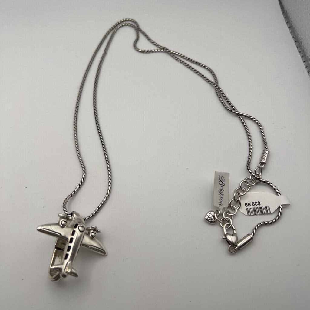 Brighton Silver Aviation Clip Necklace