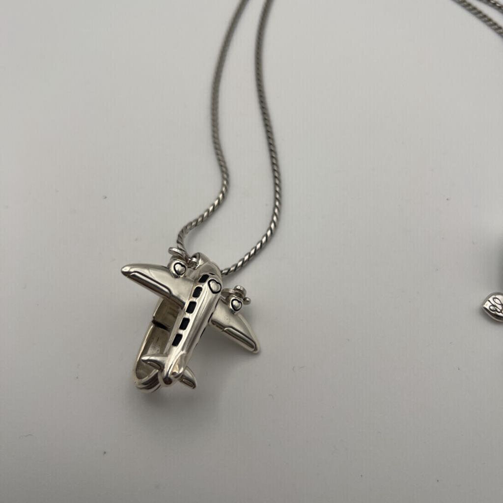 Brighton Silver Aviation Clip Necklace