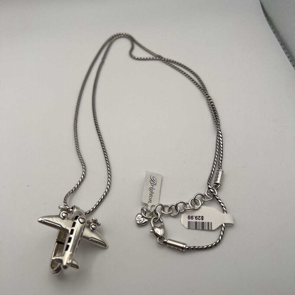 Brighton Silver Aviation Clip Necklace