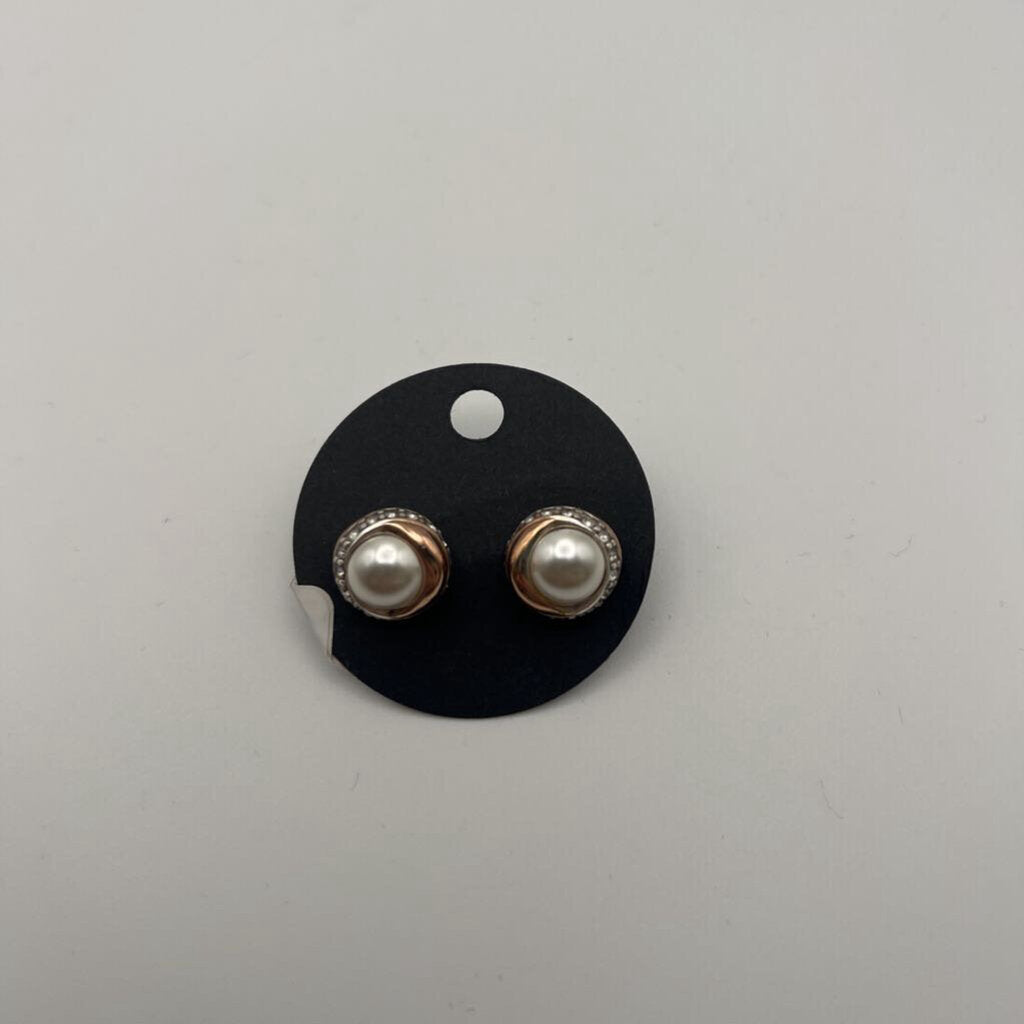 Rhinestone Pearl Stud Earrings