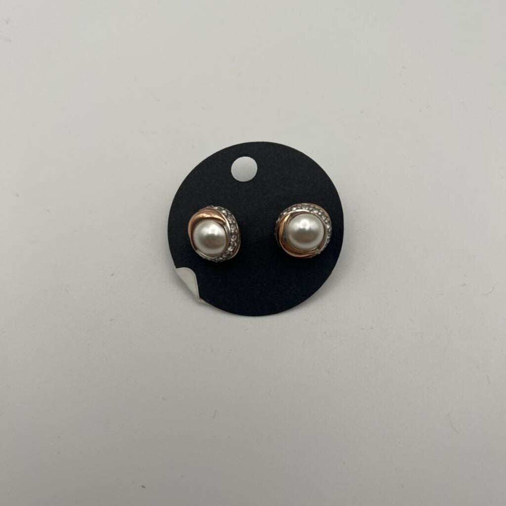 Rhinestone Pearl Stud Earrings