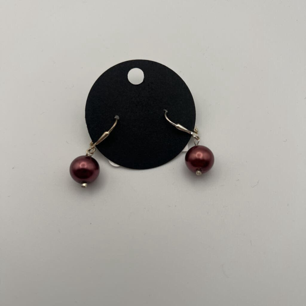 Silver/ Purple Drop Earrings
