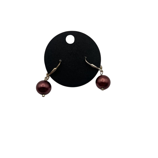 Silver/ Purple Drop Earrings