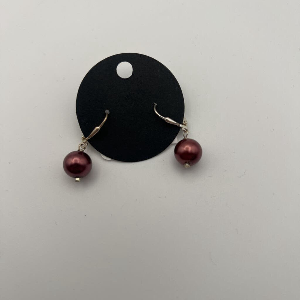 Silver/ Purple Drop Earrings