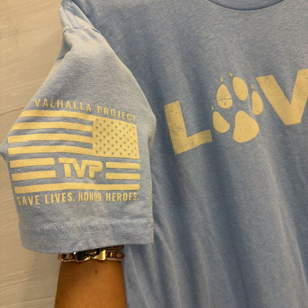 TVP Blue/ White Life Is Better With A Dog Short Sleeve Graphic Tee Extra Large