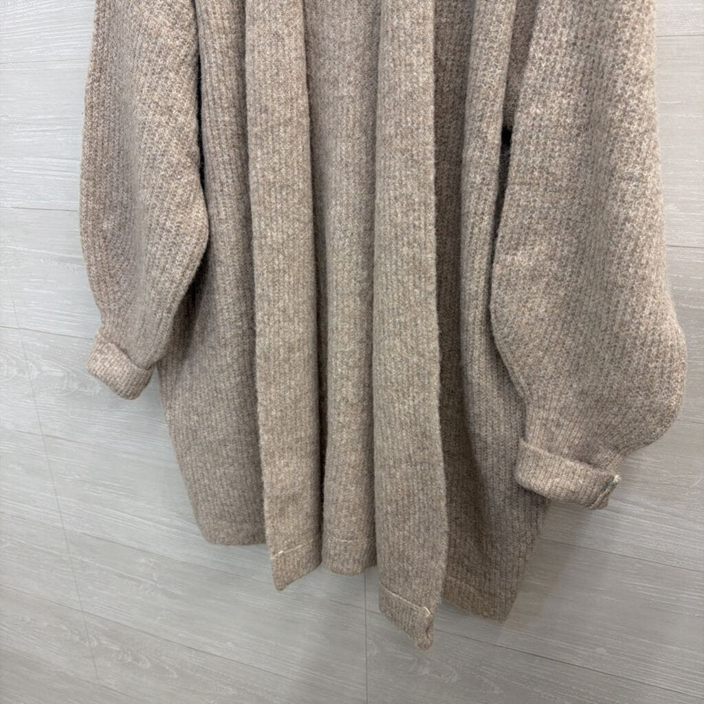 Umgee Soft Grey Open Front Sweater 1XL