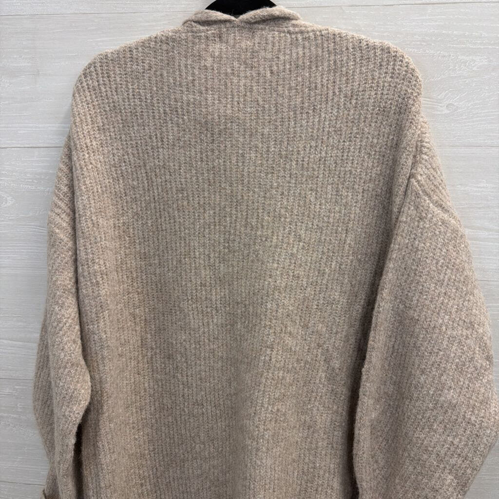 Umgee Soft Grey Open Front Sweater 1XL