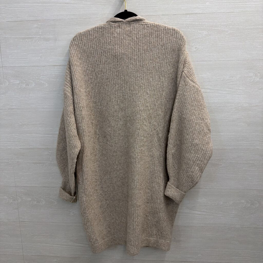 Umgee Soft Grey Open Front Sweater 1XL