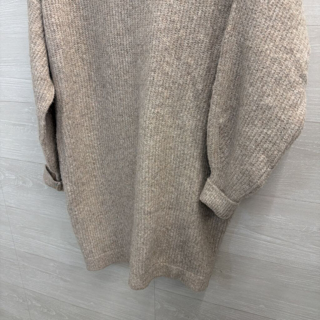 Umgee Soft Grey Open Front Sweater 1XL
