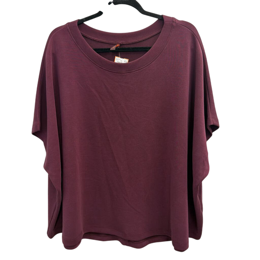 Mono B Soft Burgundy Short Sleeve Top Large