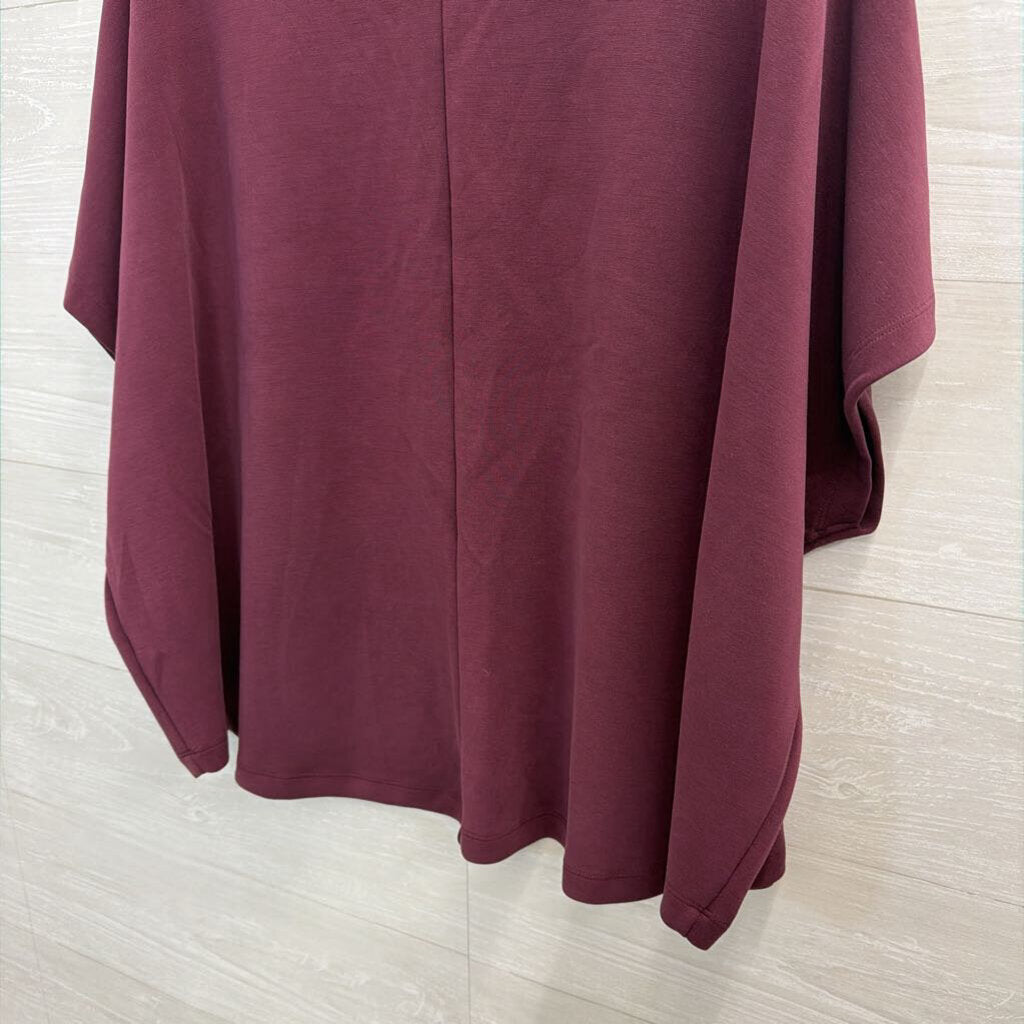 Mono B Soft Burgundy Short Sleeve Top Large
