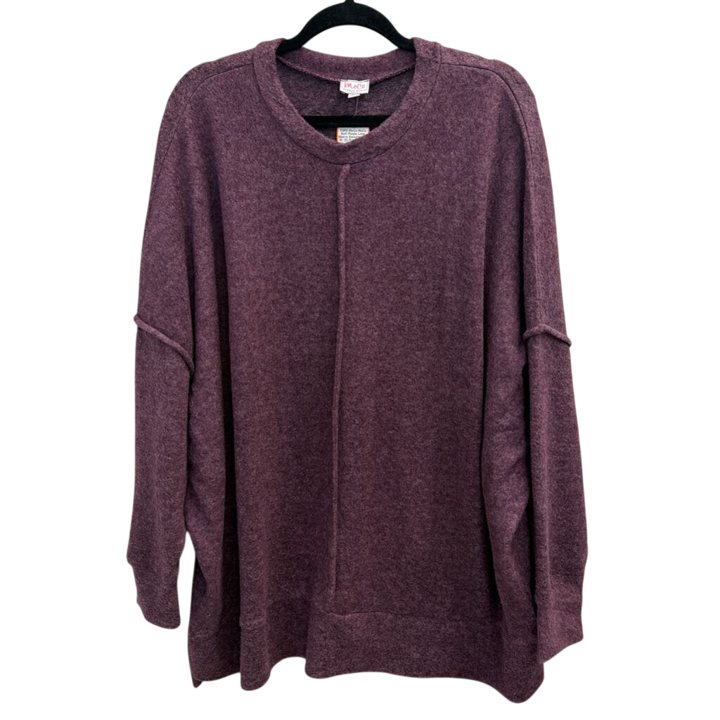 MoCo Soft Purple Long Sleeve Sweater Top 1X/ 2X