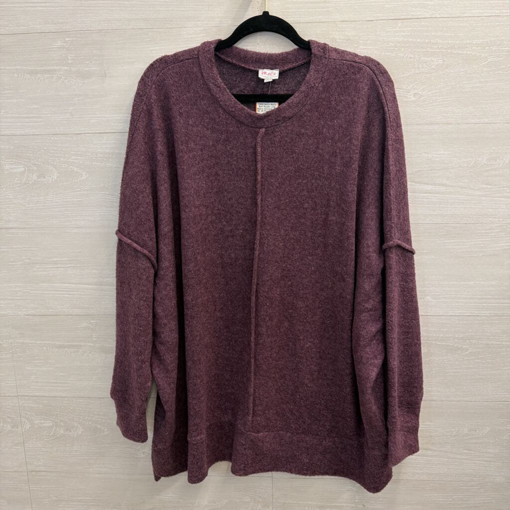 MoCo Soft Purple Long Sleeve Sweater Top 1X/ 2X