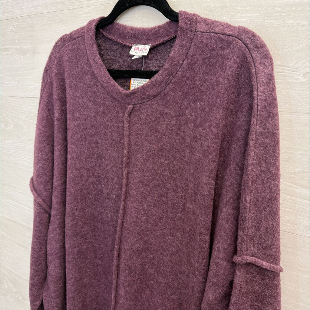 MoCo Soft Purple Long Sleeve Sweater Top 1X/ 2X