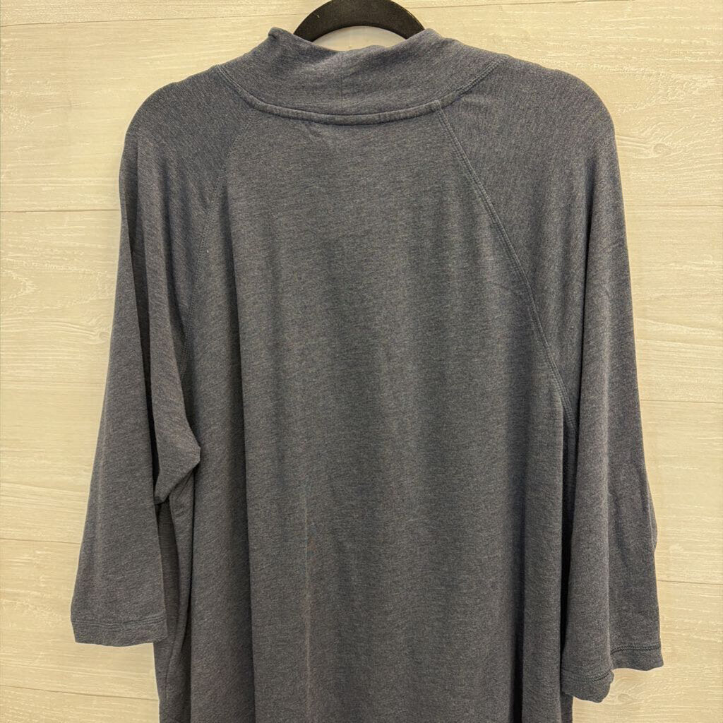 Pure Jill Blue Soft Long Sleeve V Neck Top 2X