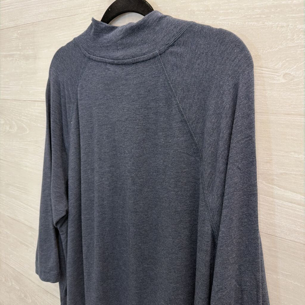 Pure Jill Blue Soft Long Sleeve V Neck Top 2X