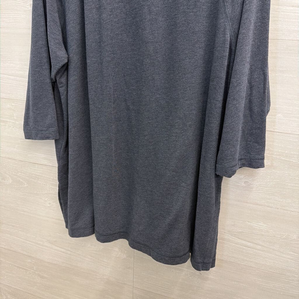 Pure Jill Blue Soft Long Sleeve V Neck Top 2X