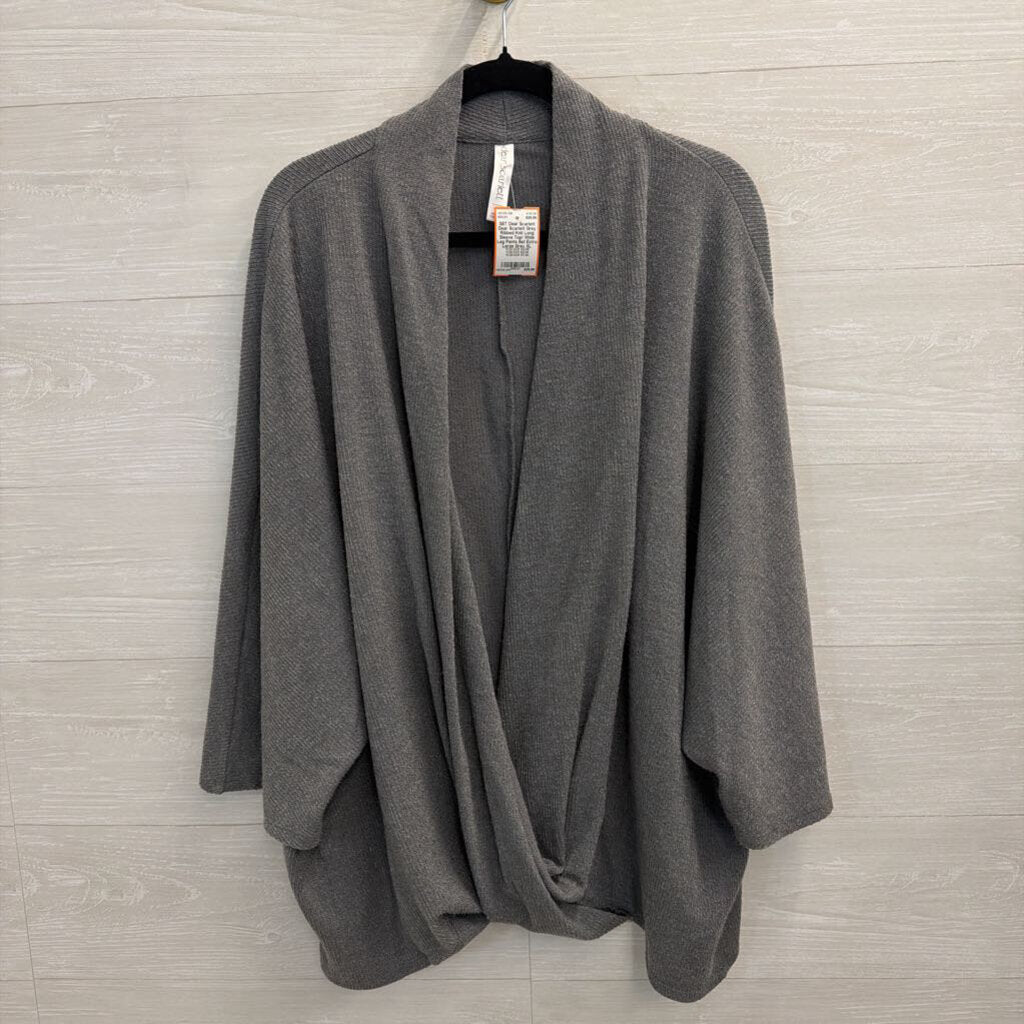 Dear Scarlett Grey Ribbed Knit Long Sleeve Top/ Wide Leg Pants Set Extra Large