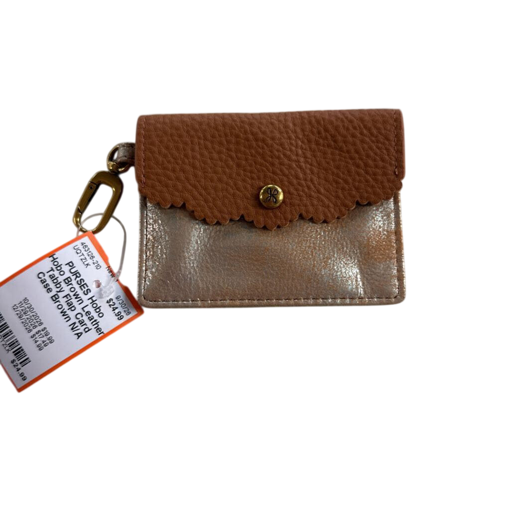 Hobo Brown Leather Tabby Flap Card Case