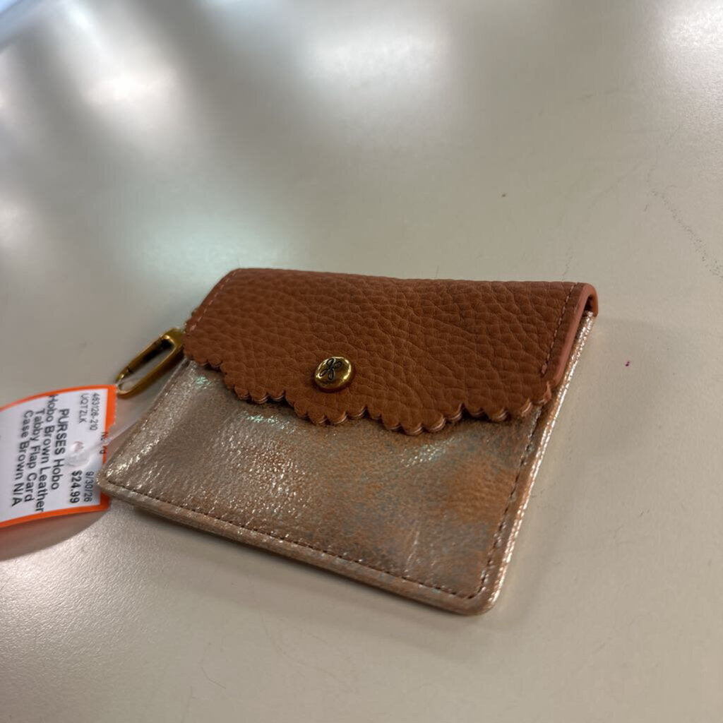 Hobo Brown Leather Tabby Flap Card Case