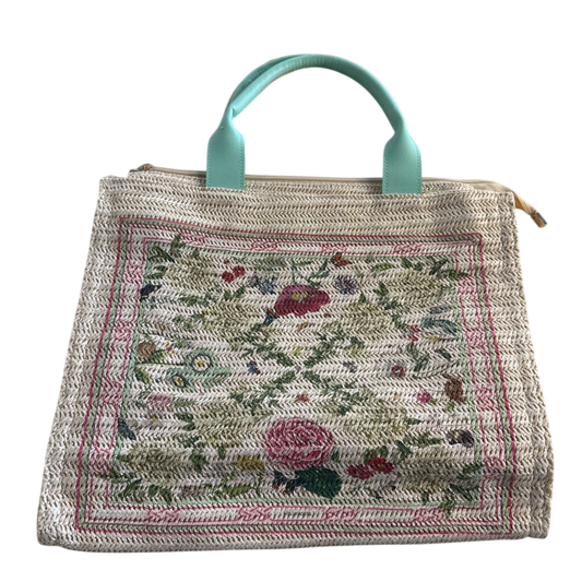 Comfy Lux Biege/ Mint Patterned Tote Purse
