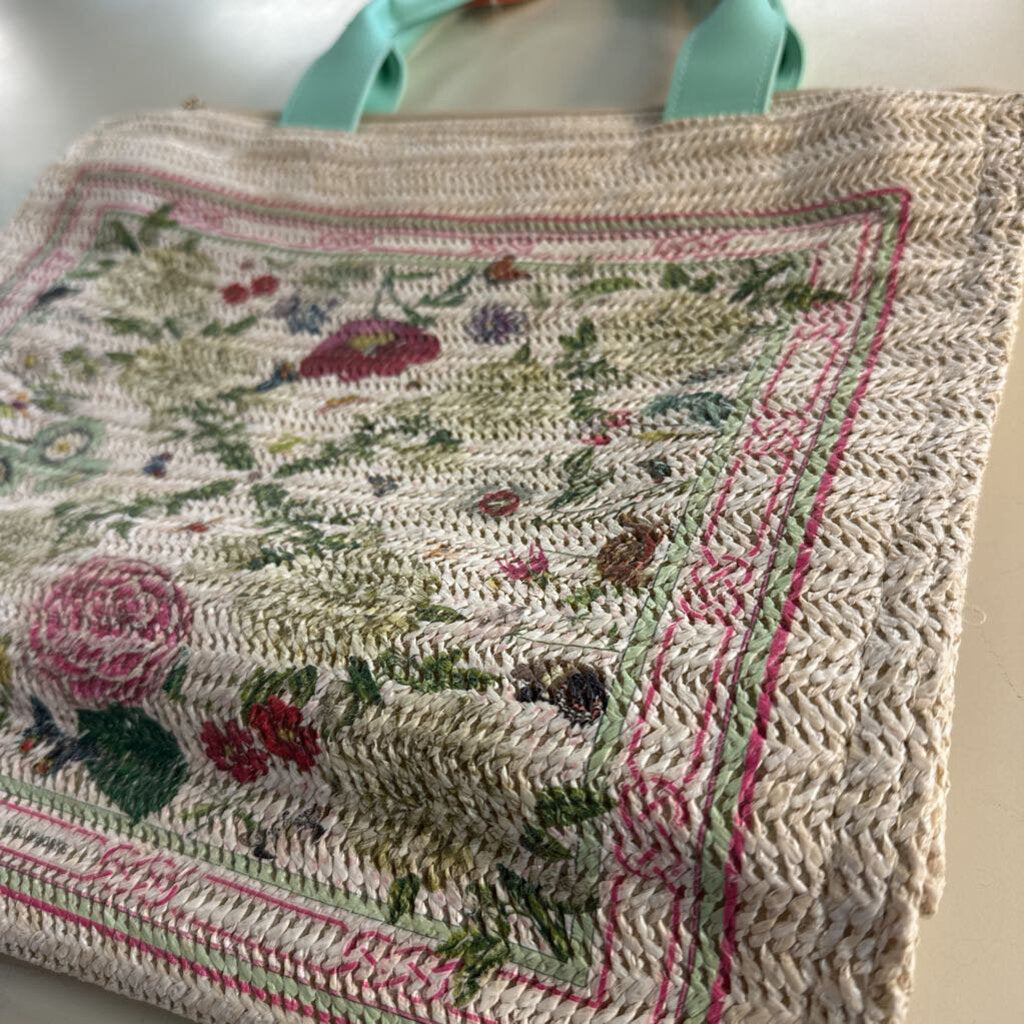 Comfy Lux Biege/ Mint Patterned Tote Purse