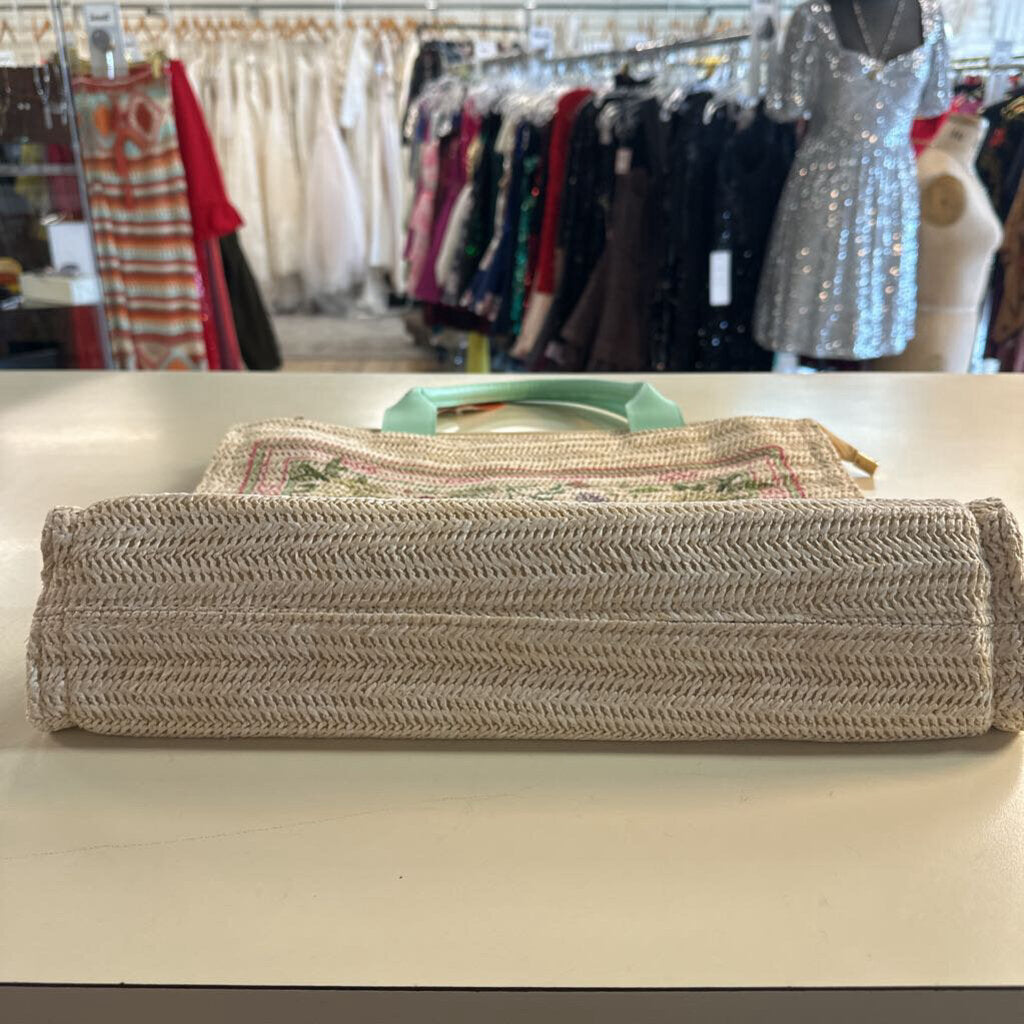 Comfy Lux Biege/ Mint Patterned Tote Purse