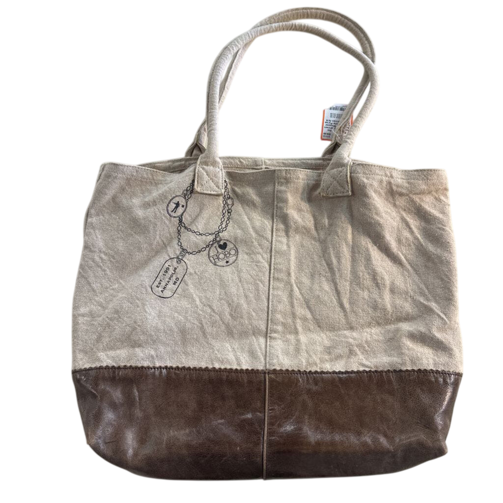 Hobo Beige/ Brown Annapolis Shopper Canvas Tote Purse